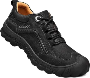 Mens Leather Hiking Shoes Breathable Outdoor Walking Trekking Shoes Spring Summer Autumn