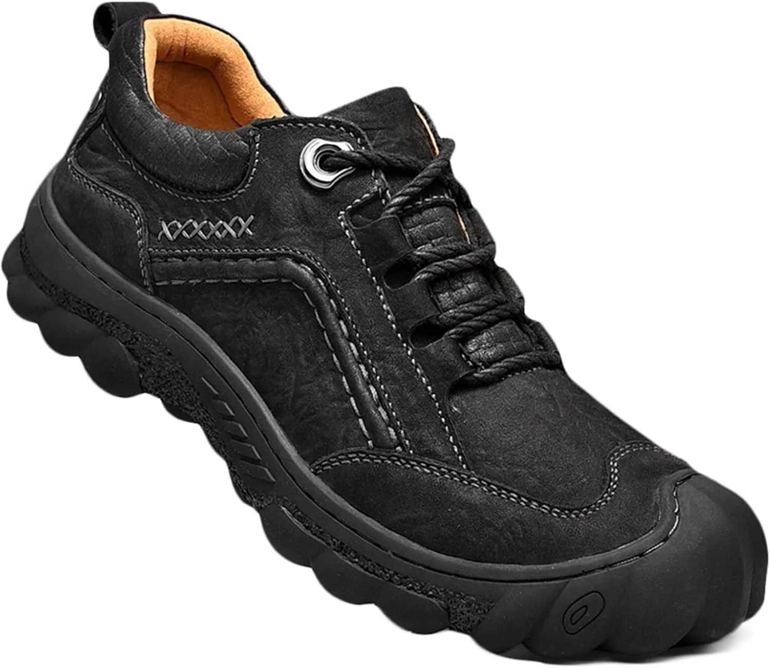 Mens Leather Hiking Shoes Breathable Outdoor Walking Trekking Shoes Spring Summer Autumn