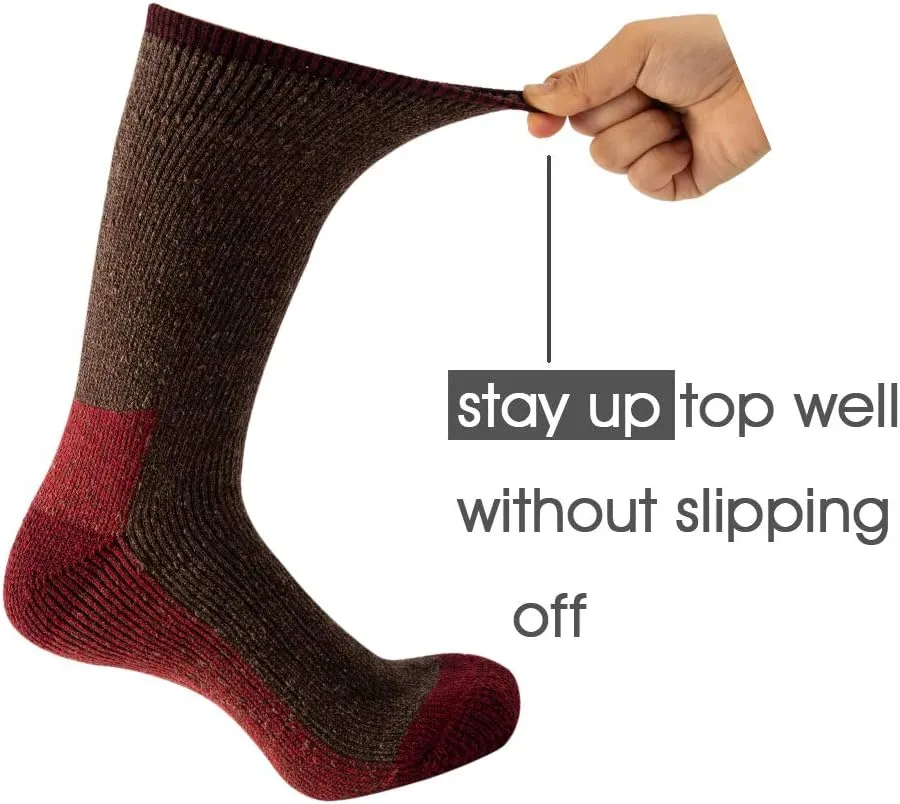 Men's Merino Wool Hiking Socks Breathable Athletic Crew Thicken