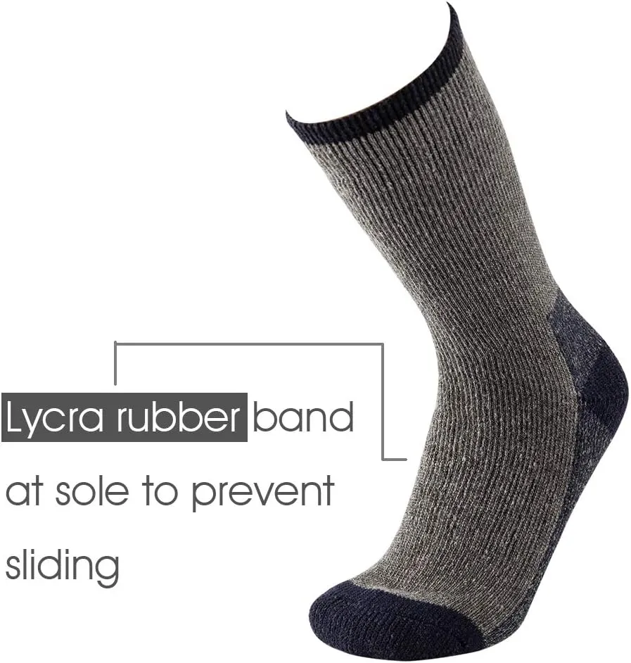 Men's Merino Wool Hiking Socks Breathable Athletic Crew Thicken