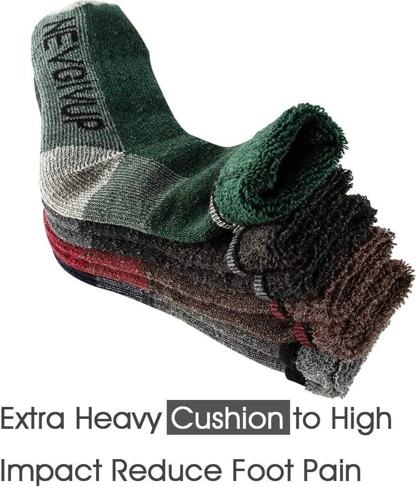 Men's Merino Wool Hiking Socks Breathable Athletic Crew Thicken