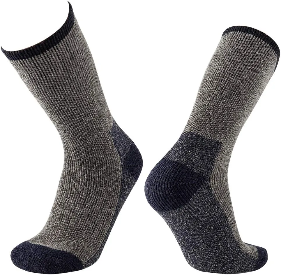 Men's Merino Wool Hiking Socks Breathable Athletic Crew Thicken