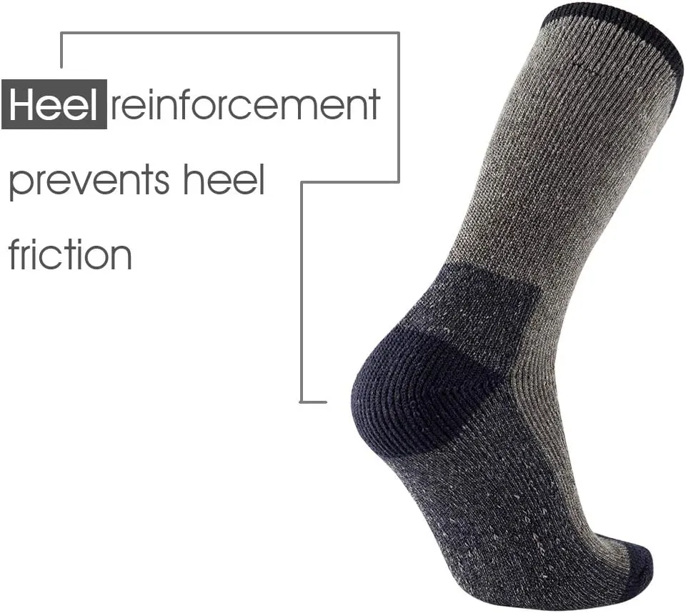 Men's Merino Wool Hiking Socks Breathable Athletic Crew Thicken