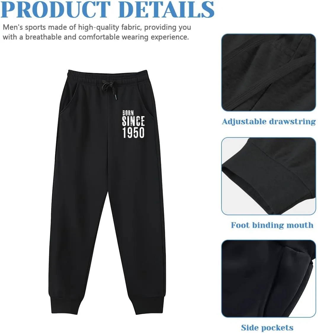 Men's Sweatpants Born Since 1950 Breathable Design Training Pants