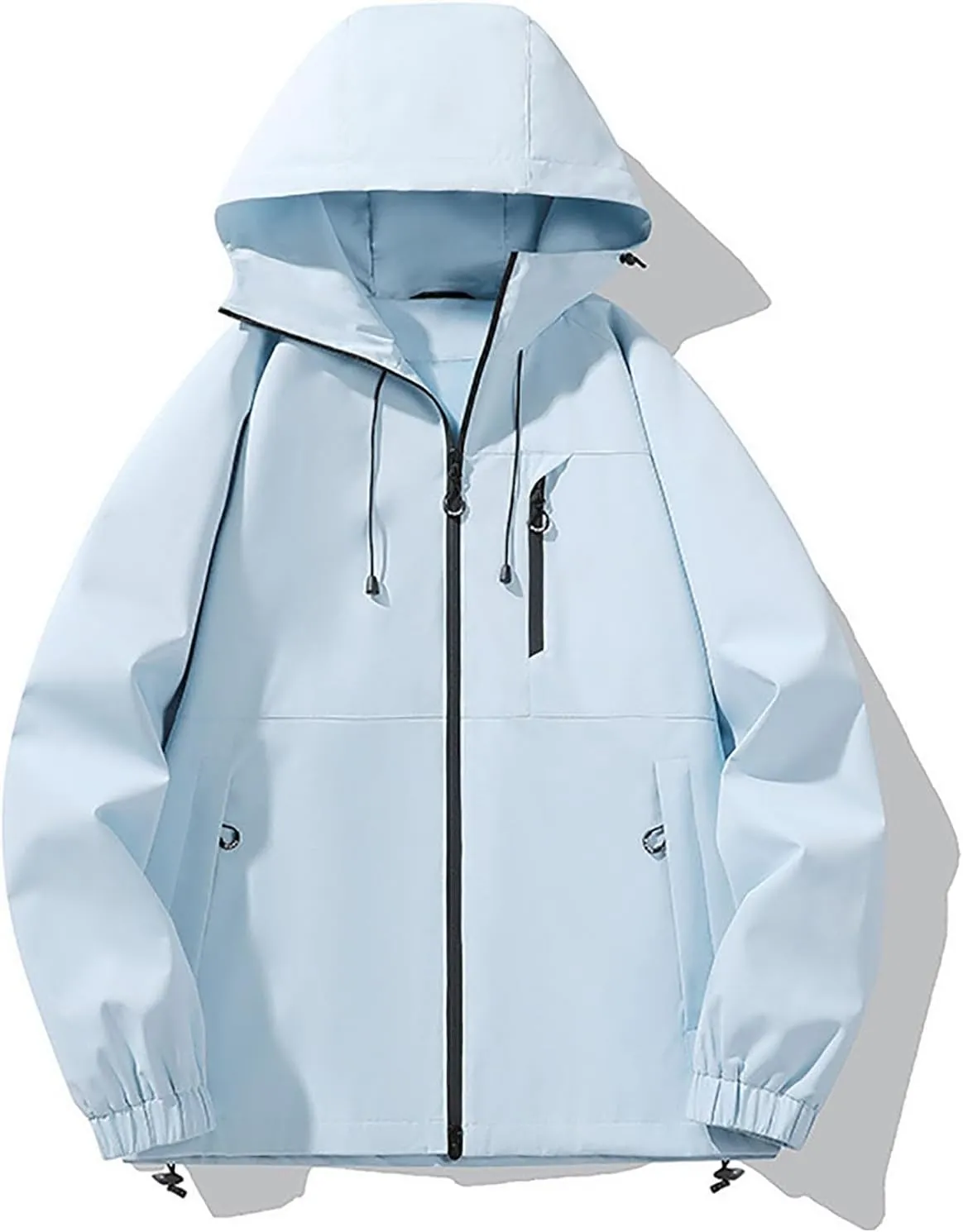 Men's Waterproof Lightweight Rain Jacket Breathable Active Outdoor Hiking Hooded Raincoat Casual Windbreaker Jackets