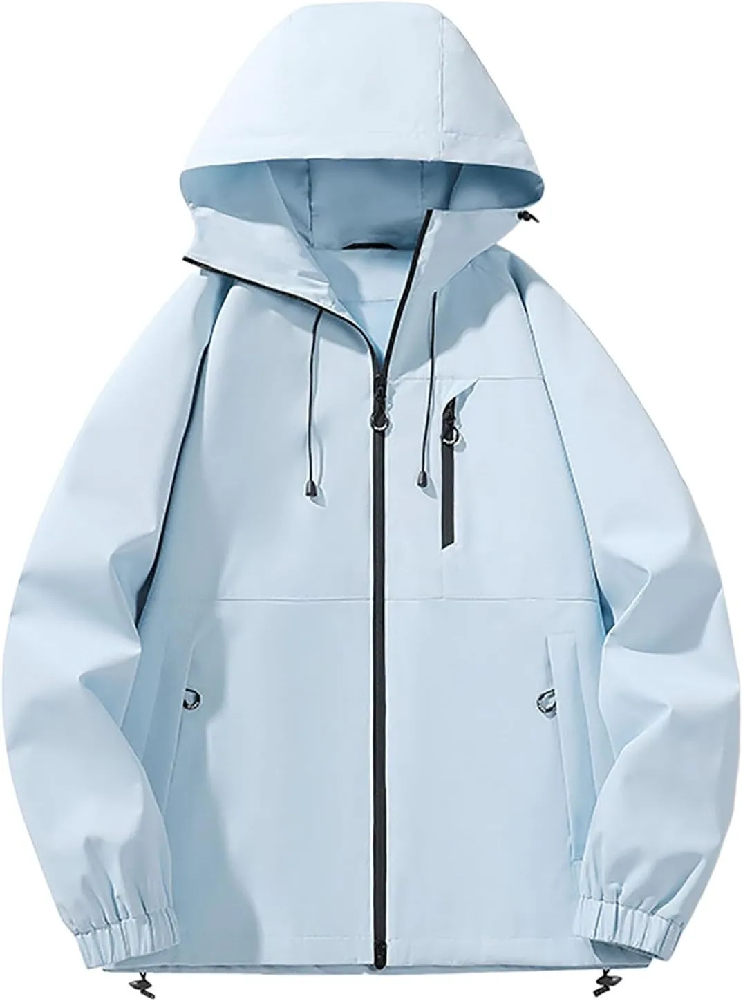 Men's Waterproof Lightweight Rain Jacket Breathable Active Outdoor Hiking Hooded Raincoat Casual Windbreaker Jackets