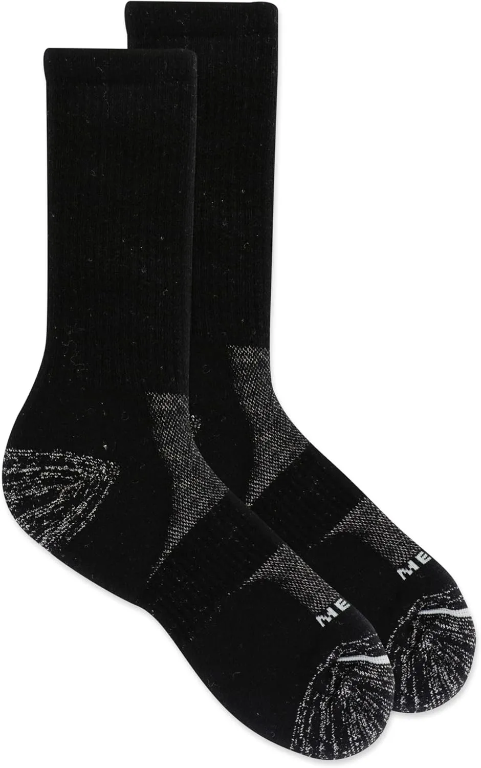 Merrell unisex-adult Premium Wool Work Crew Socks Arch Support and Breathable Mesh