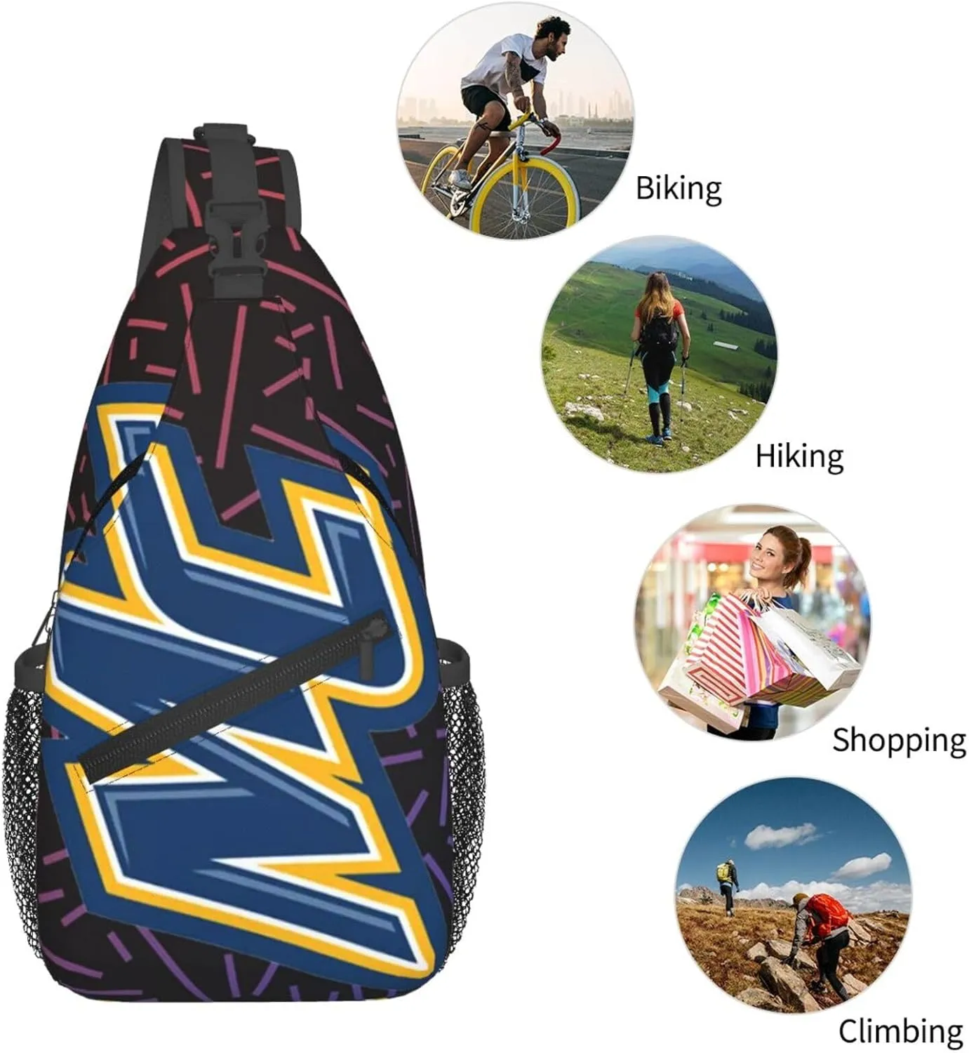 Merrimack College Small Crossbody Backpack Sling Bag For Men Women Mini One Shoulder Chest Bags Gym Sport Travel Hiking Daypack