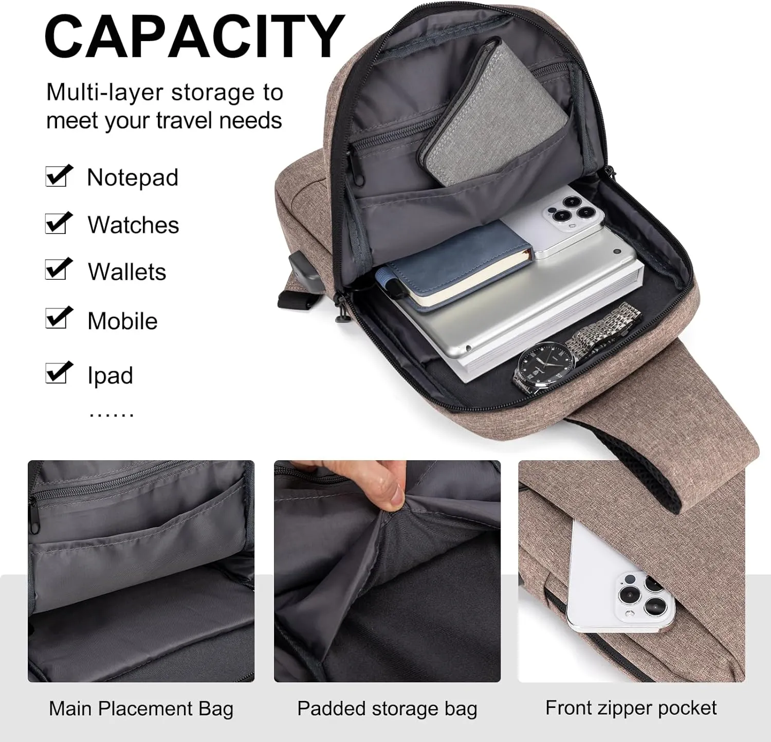 Messenger Bag Sling Bag Crossbody Shoulder Bag for Men Women Travel Work Satchel Bags