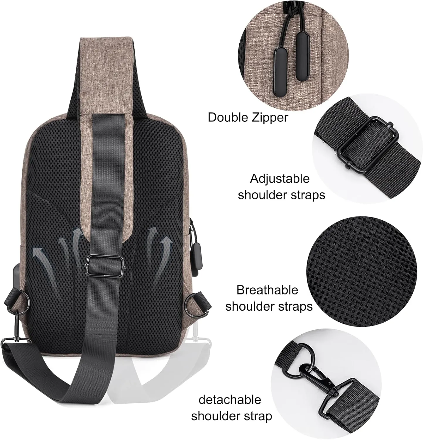 Messenger Bag Sling Bag Crossbody Shoulder Bag for Men Women Travel Work Satchel Bags