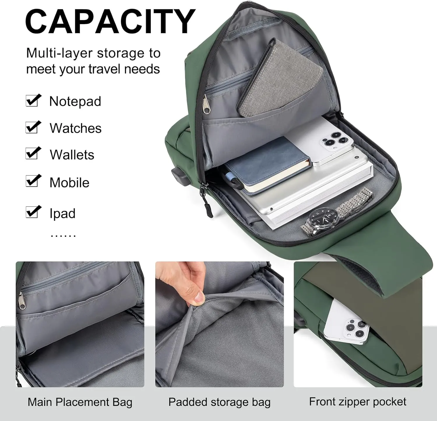Messenger Bag Sling Bag Crossbody Shoulder Bag for Men Women Travel Work Satchel Bags