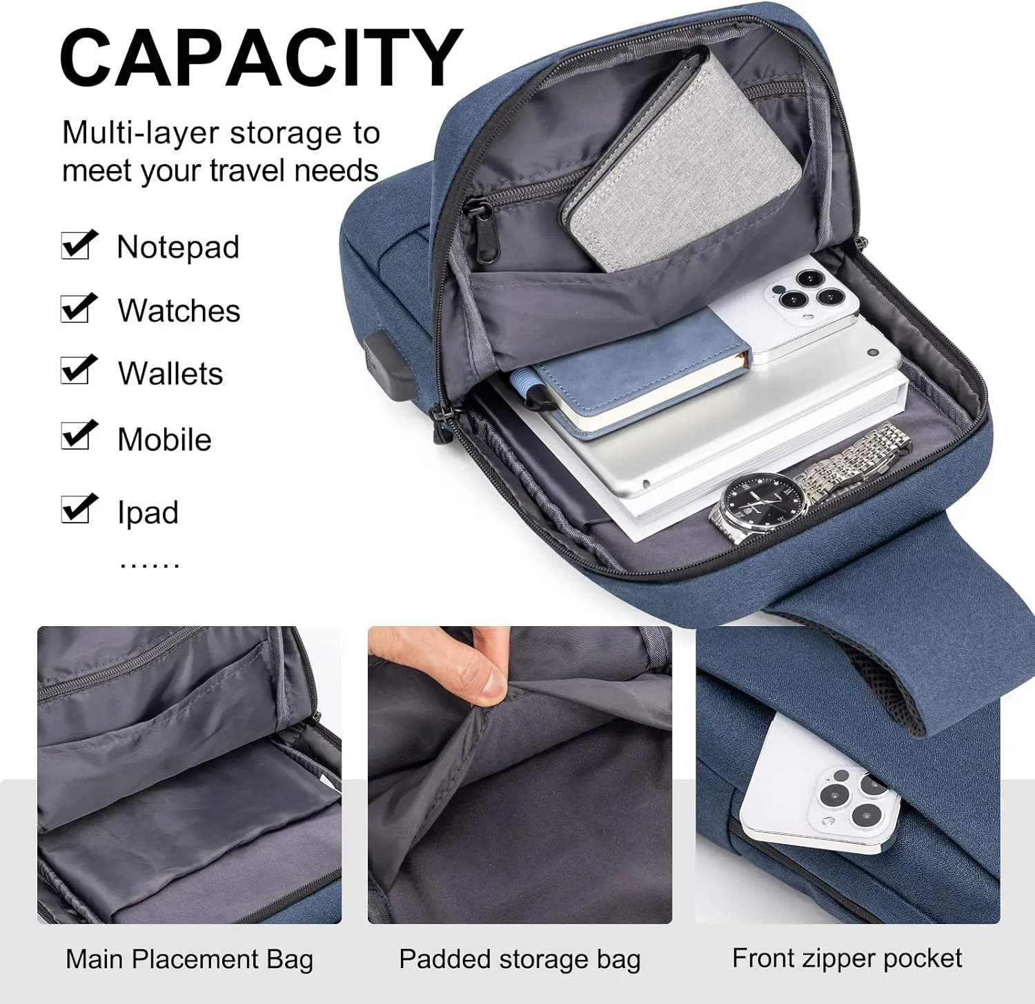 Messenger Bag Sling Bag Crossbody Shoulder Bag for Men Women Travel Work Satchel Bags