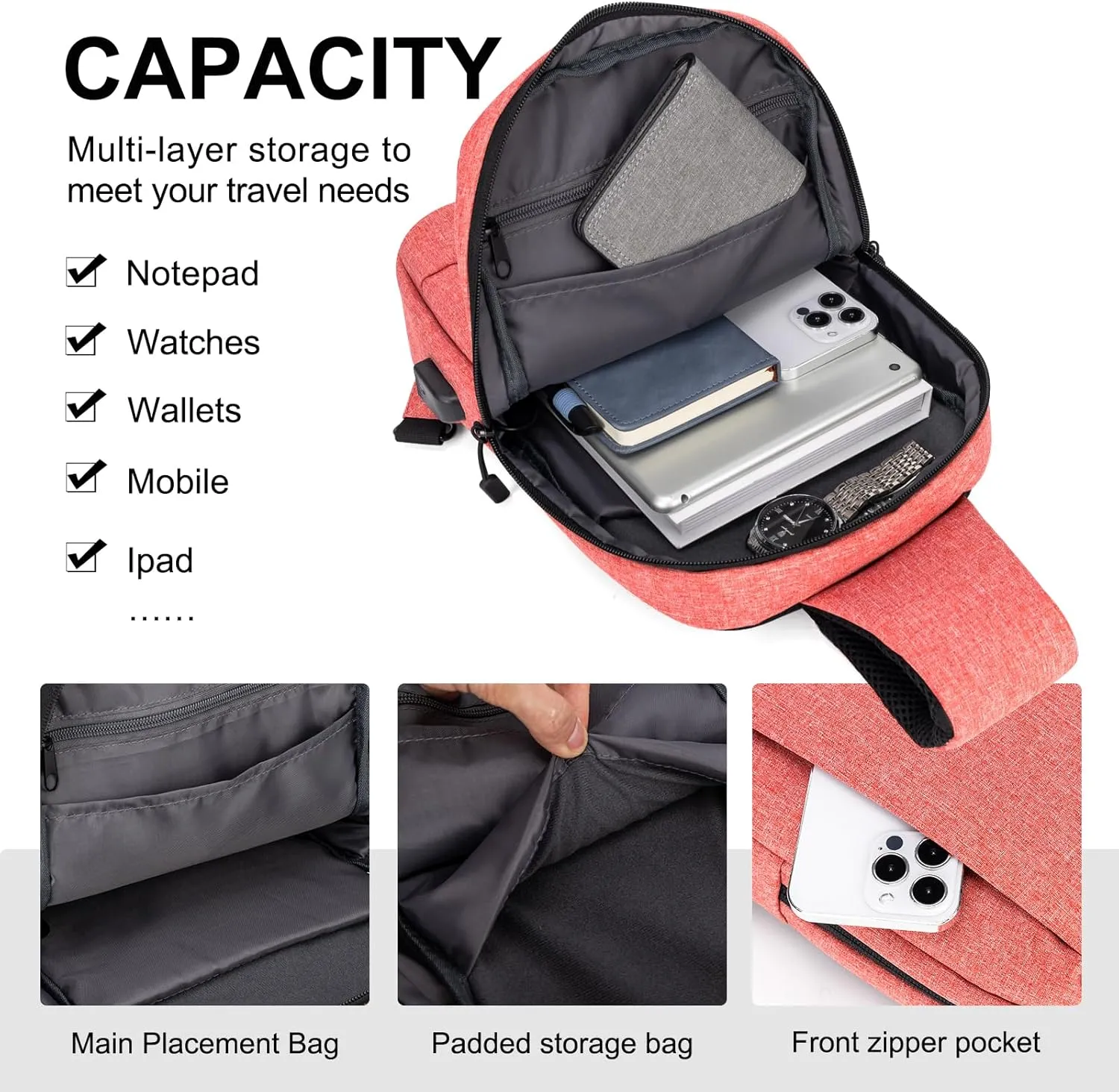 Messenger Bag Sling Bag Crossbody Shoulder Bag for Men Women Travel Work Satchel Bags