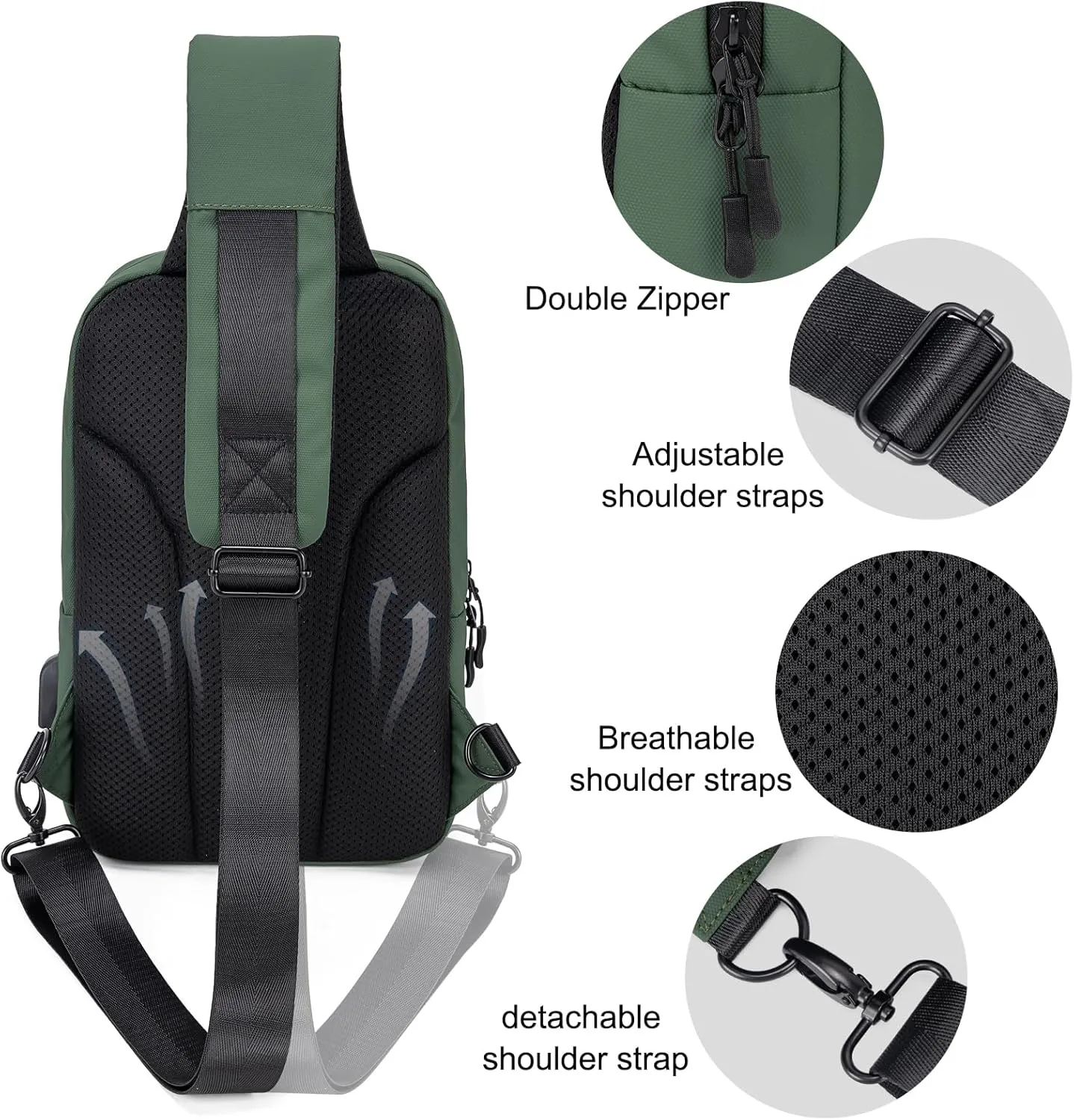 Messenger Bag Sling Bag Crossbody Shoulder Bag for Men Women Travel Work Satchel Bags