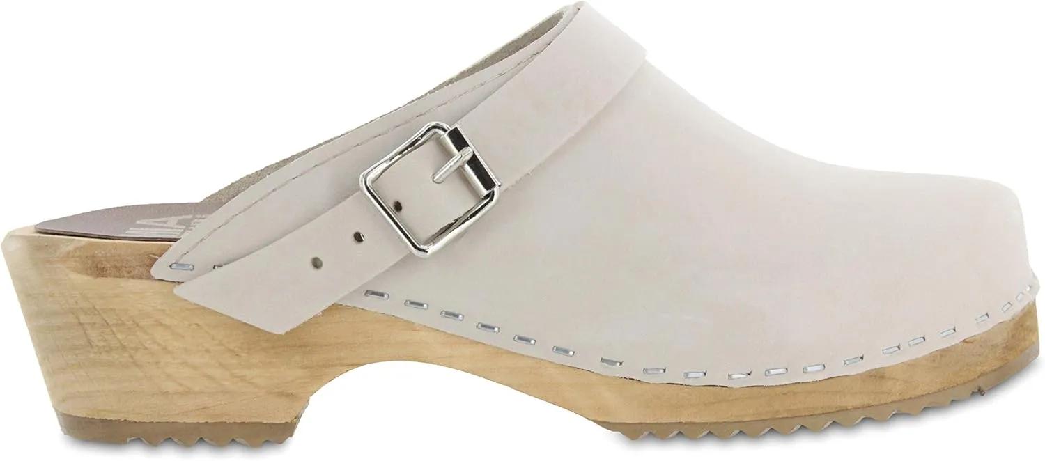 MIA Shoes Alma Womens Leather Clogs with Heels