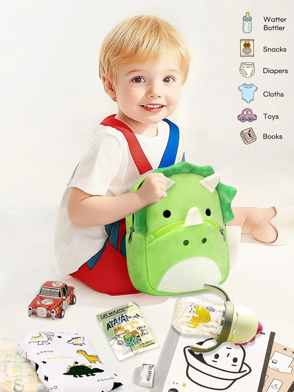 mibasies Toddler Backpacks for Girls 2-4: Plush Backpack -3D Animal Cartoon Mini Travel Bag -10 inch Toddler Backpack Leash