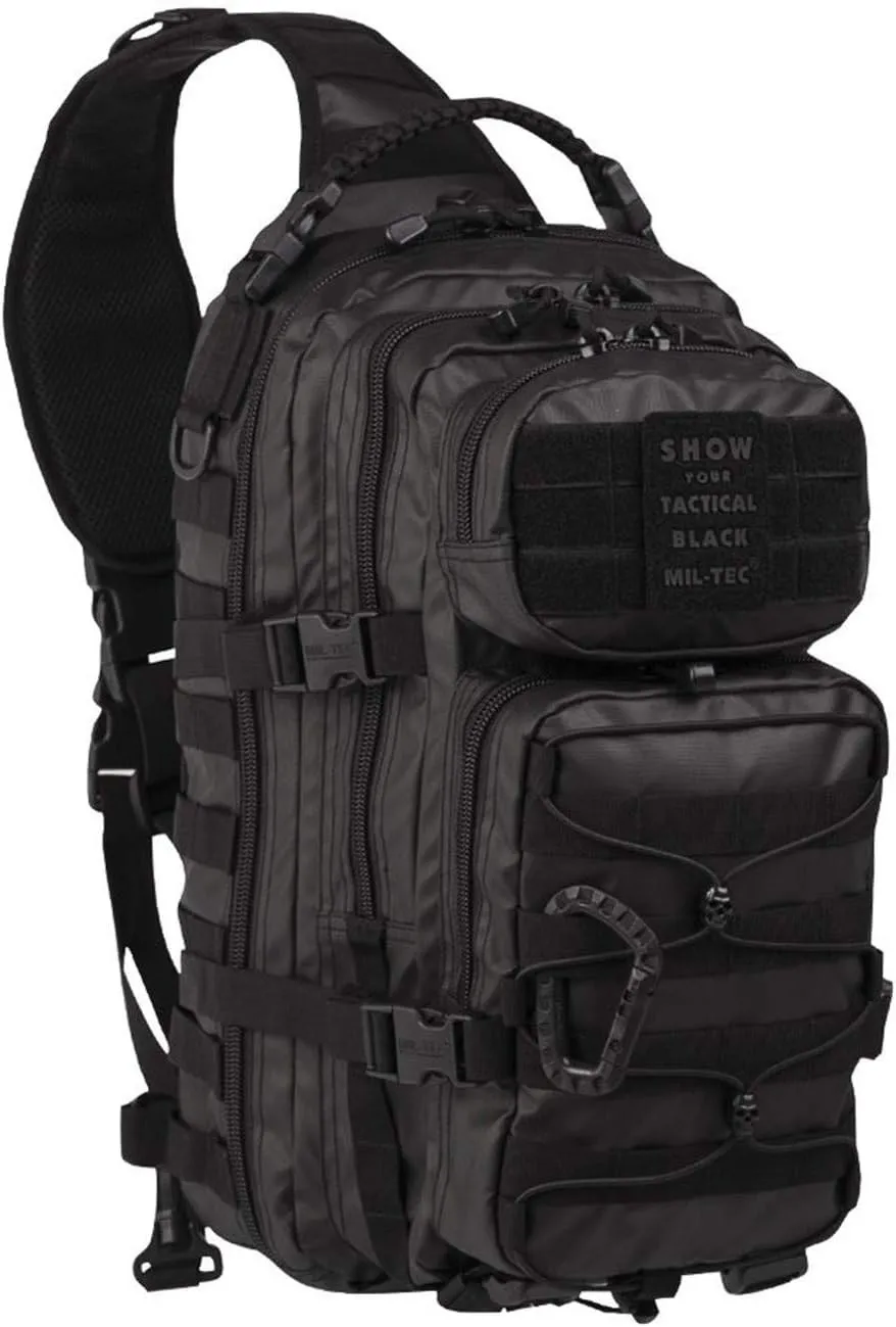 Mil-Tec One Strap Backpack Us Style Assault Pack (Tactical Black/Large)