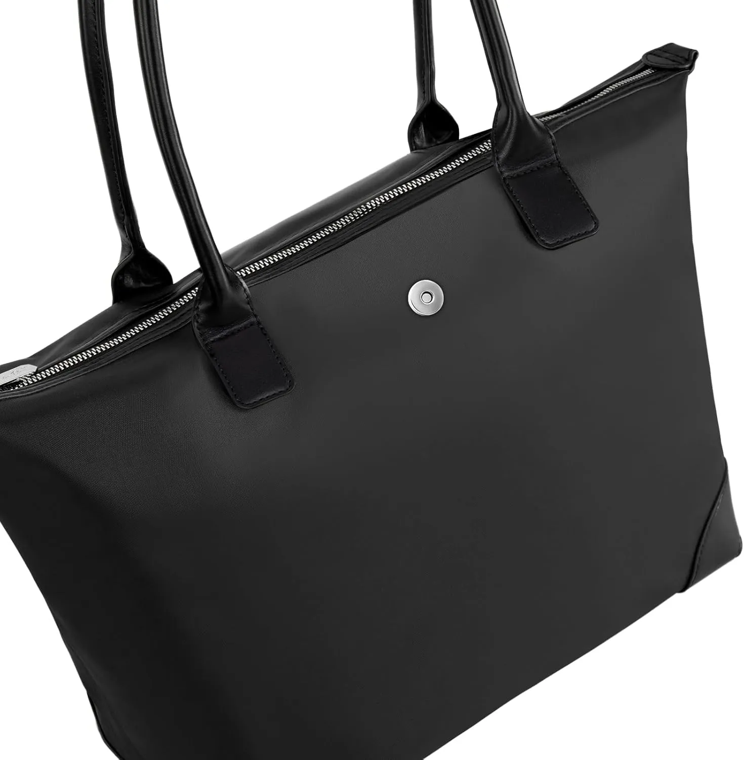 Milan Chiva Nylon Tote Bag for Women Large Shoulder Bag with Zipper Lightweight Foldable Work Tote