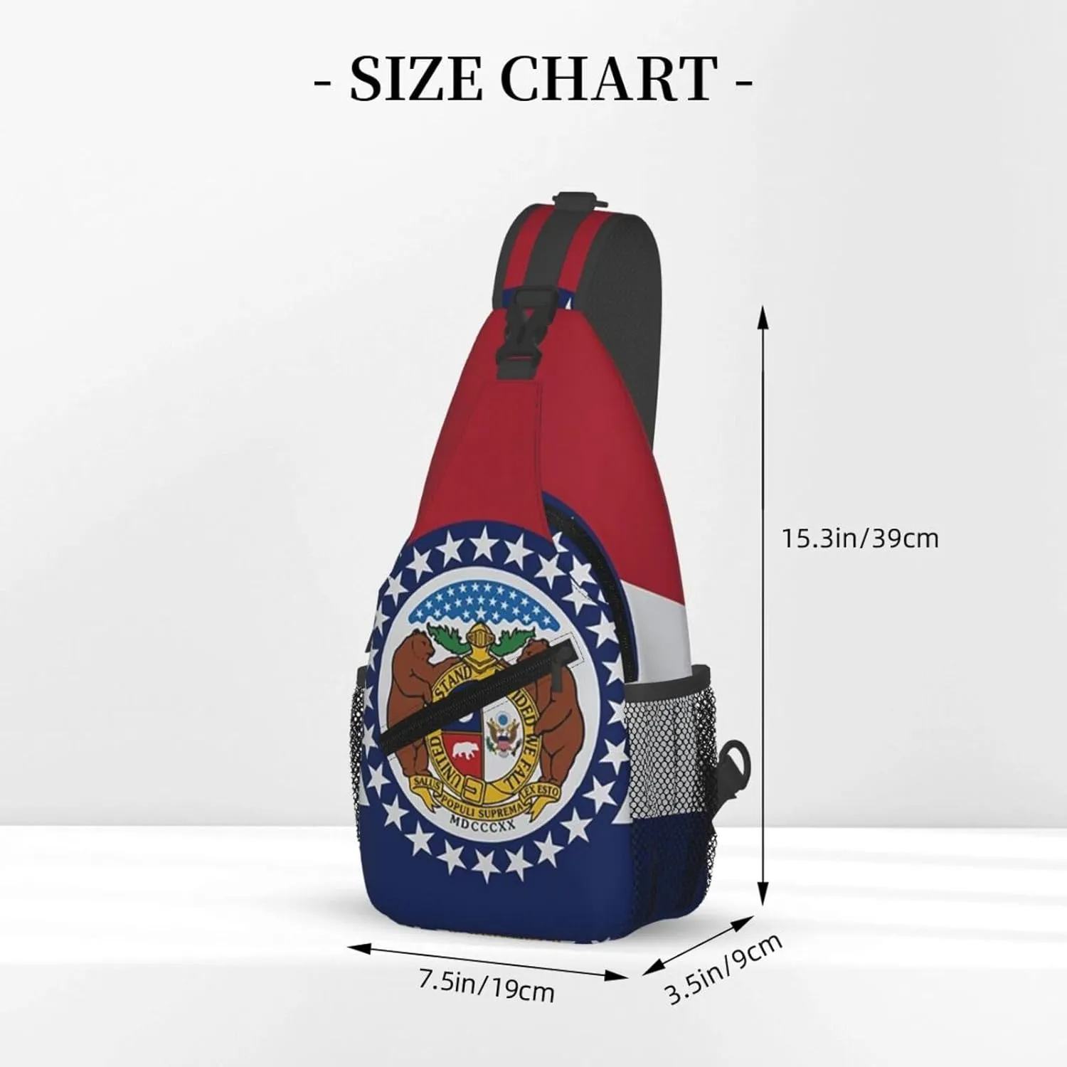 Missouri Flag Crossbody Backpack Dachshunds Dog Chest Bag Lightweight One Strap Backpack Multipurpose Travel Hiking For Men Women