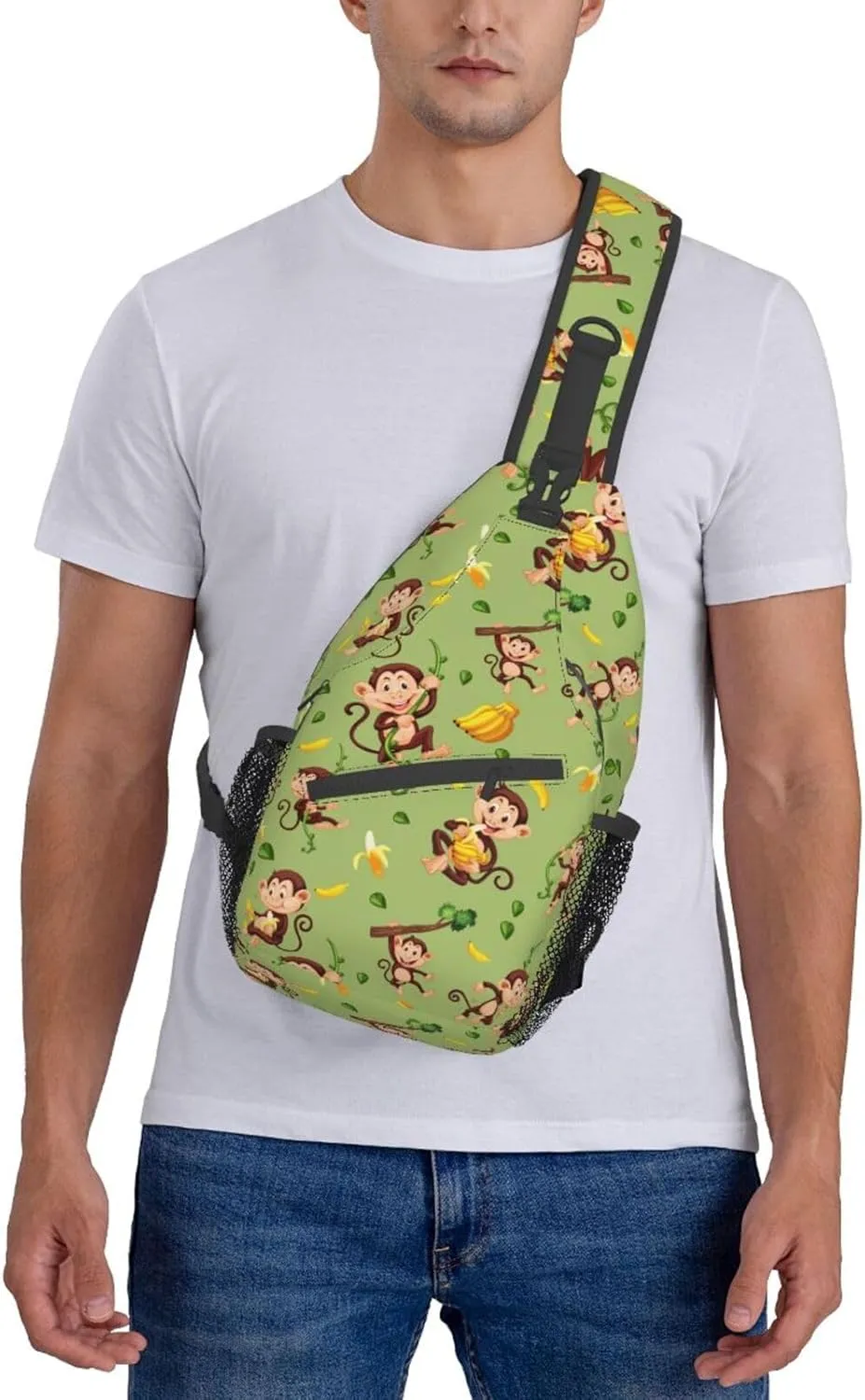 Monkey Shoulder Bag Cute Sling Backpack Daypack Casual Cute Animal Hiking Bag Monkey Backpack Bag Outdoor