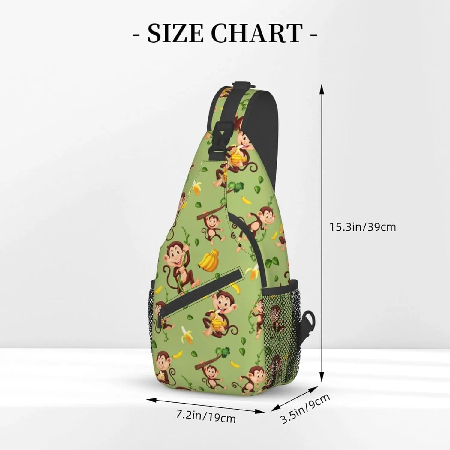 Monkey Shoulder Bag Cute Sling Backpack Daypack Casual Cute Animal Hiking Bag Monkey Backpack Bag Outdoor