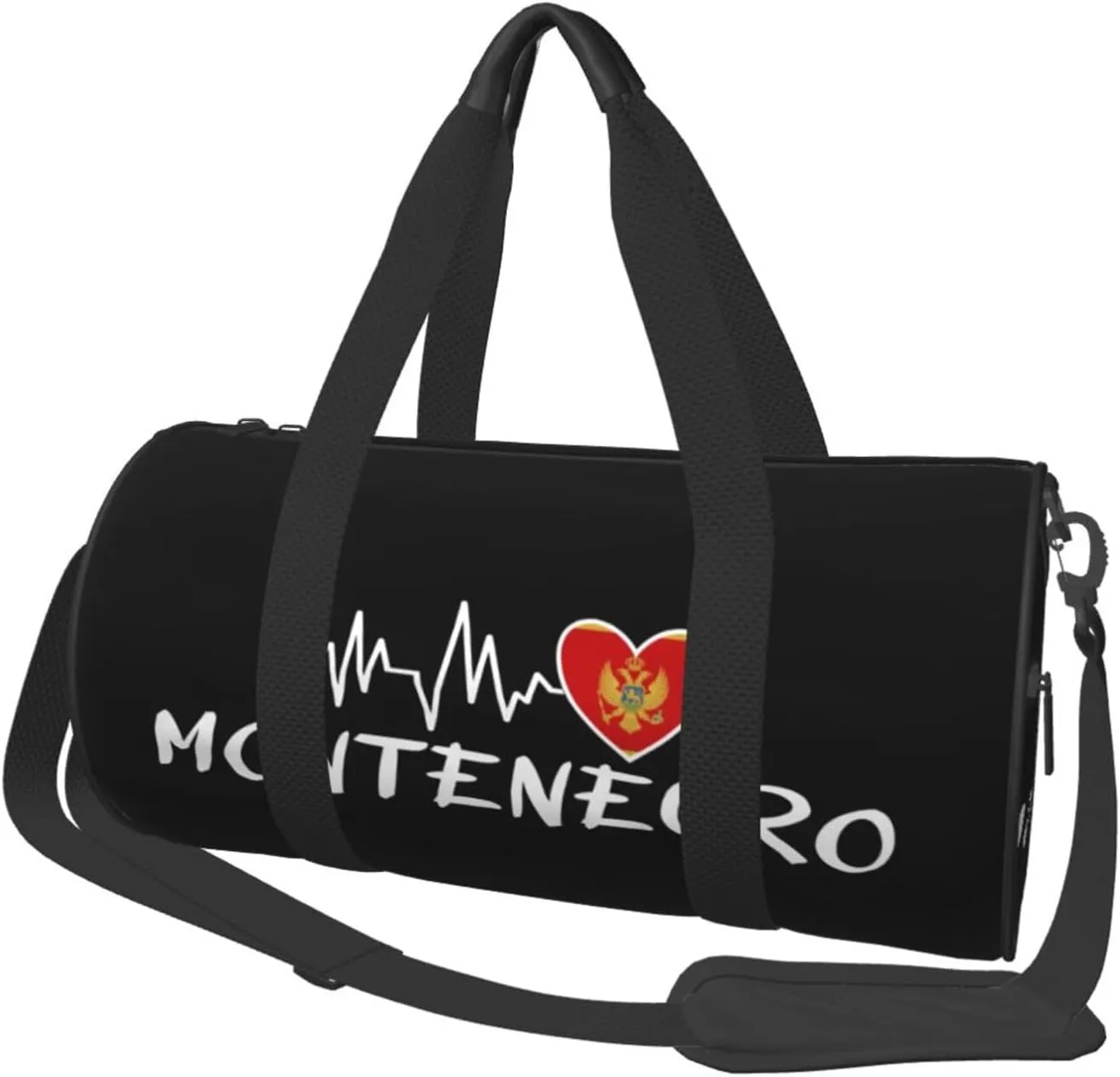 Montenegro Heartbeat Duffel Bag Gym Bag Travel Sports Tote Large Foldable Beach Swim Yoga0