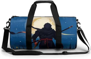 Moonlight Watercolor Style Ninja Gym Bag Small Travel Duffle Bag with Compartment Carry On Weekender Bag for Women Men
