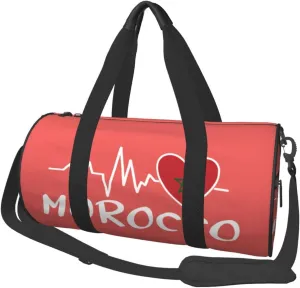 Morocco Heartbeat Duffel Bag Gym Bag Travel Sports Tote Large Foldable Beach Swim Yoga6