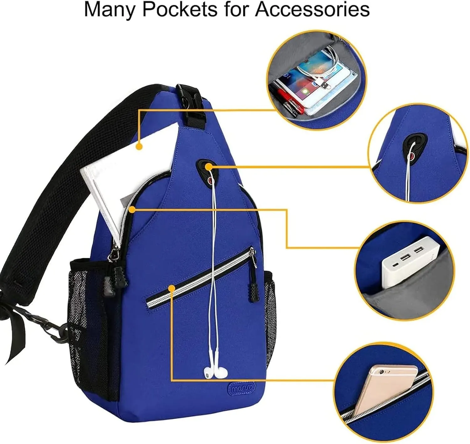 MOSISO Mini Sling Backpack,Small Hiking Daypack Travel Outdoor Casual Sports Bag