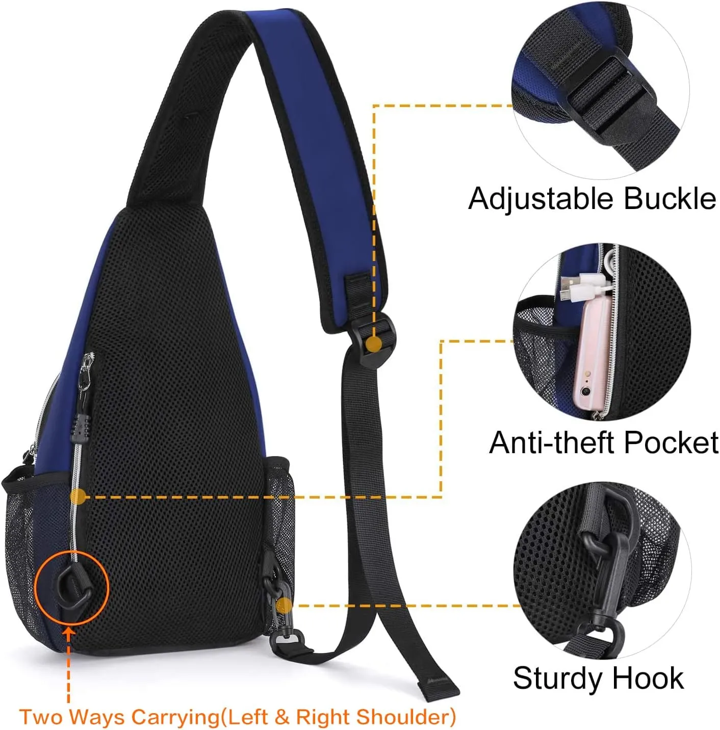 MOSISO Mini Sling Backpack,Small Hiking Daypack Travel Outdoor Casual Sports Bag