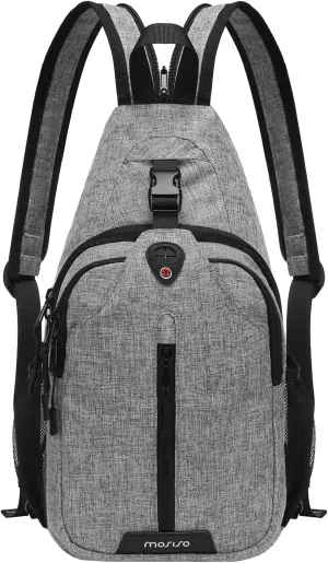 MOSISO Sling Backpack Travel Hiking Daypack, Double Layer Crossbody Sling Bag Convertible Backpack with Front Vertical Pocket
