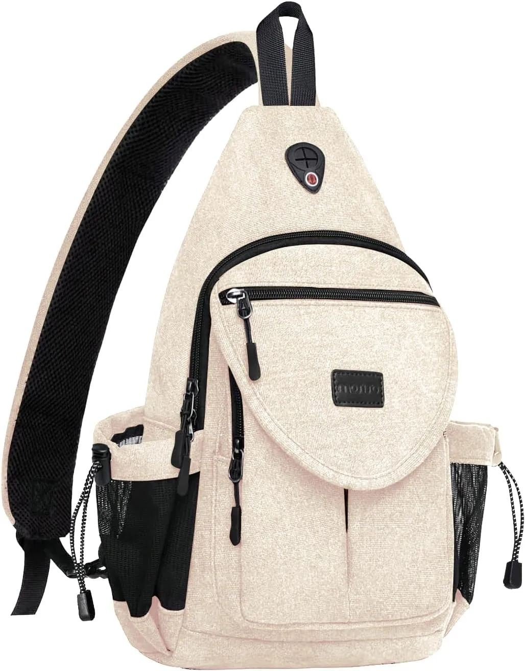 MOSISO Sling Backpack,Canvas Crossbody Hiking Daypack Bag with Anti-theft Pocket