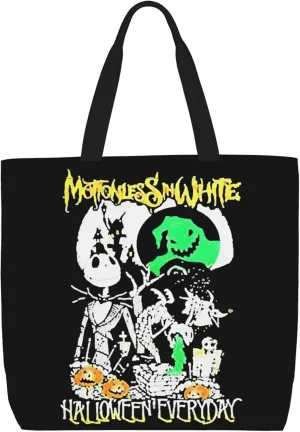 Motionless Rock In White Tote Bag for Women Lightweight Large Tote Bag Shoulder Bag Handbag for Travel Work Gym, Black