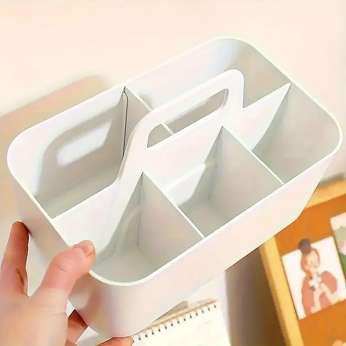 Multi Functional Desktop Organizer Compartmentalized Storage Box Portable Basket