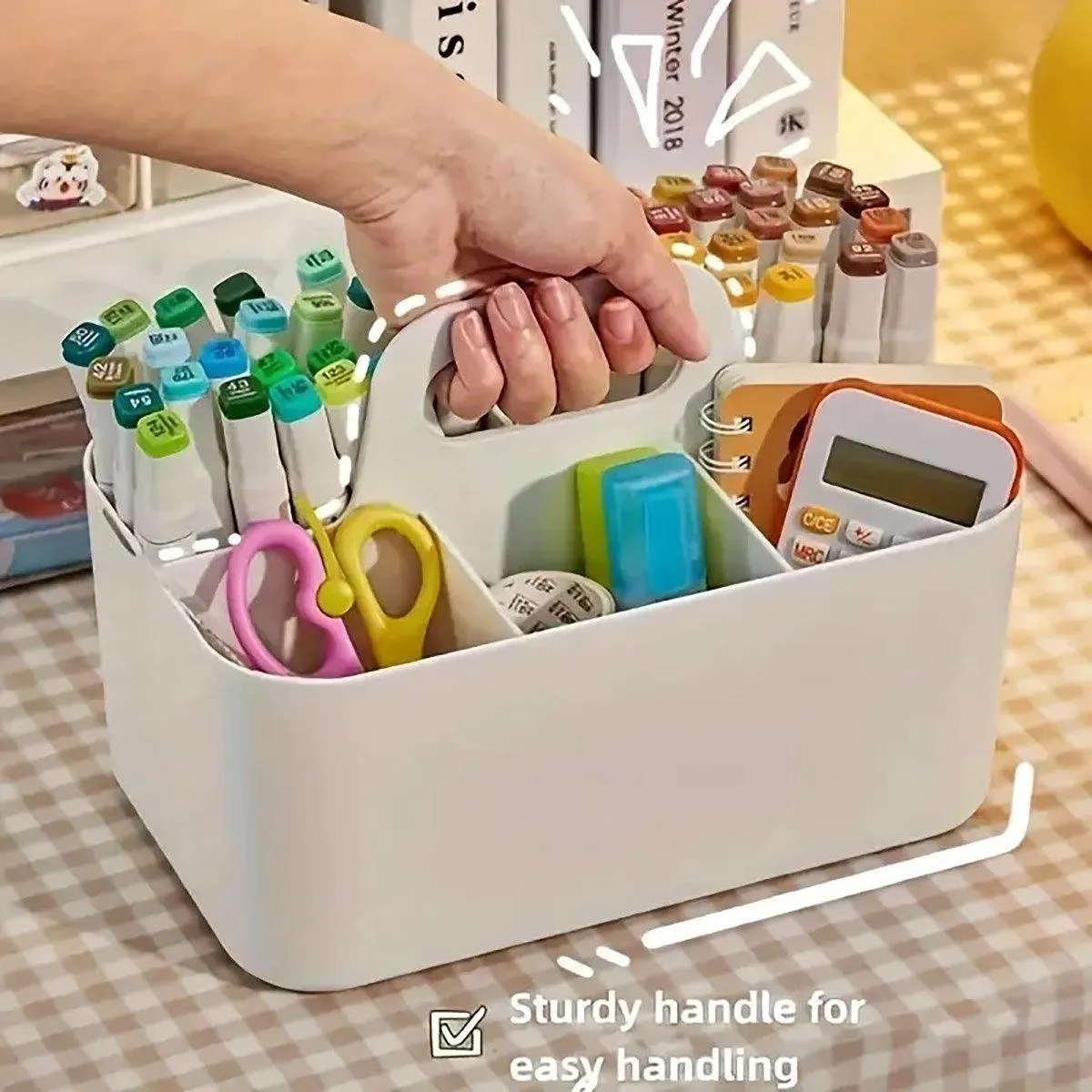 Multi Functional Desktop Organizer Compartmentalized Storage Box Portable Basket
