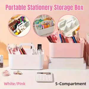 Multi Functional Desktop Organizer Compartmentalized Storage Box Portable Basket