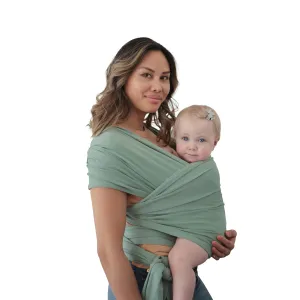 mushie Baby Wrap Carrier | Organic Cotton and Elastane | Infant Sling for Newborn and Babies 8-35 lbs (Roman Green)