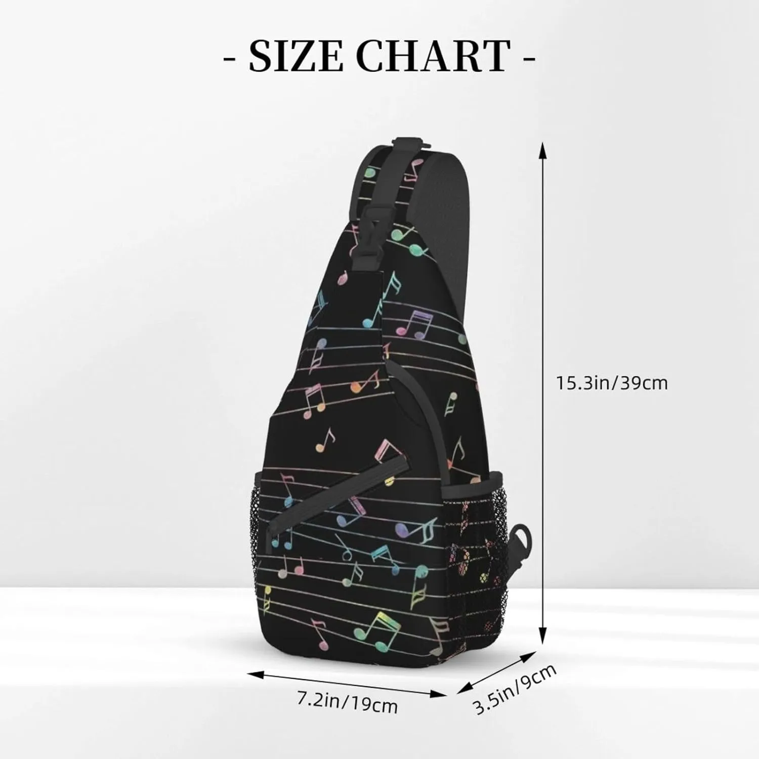 Music Notes Crossbody Bag Music Shoulder Bag Backpack Notes Sling Bag Chest Casual Daypack for Outdoor