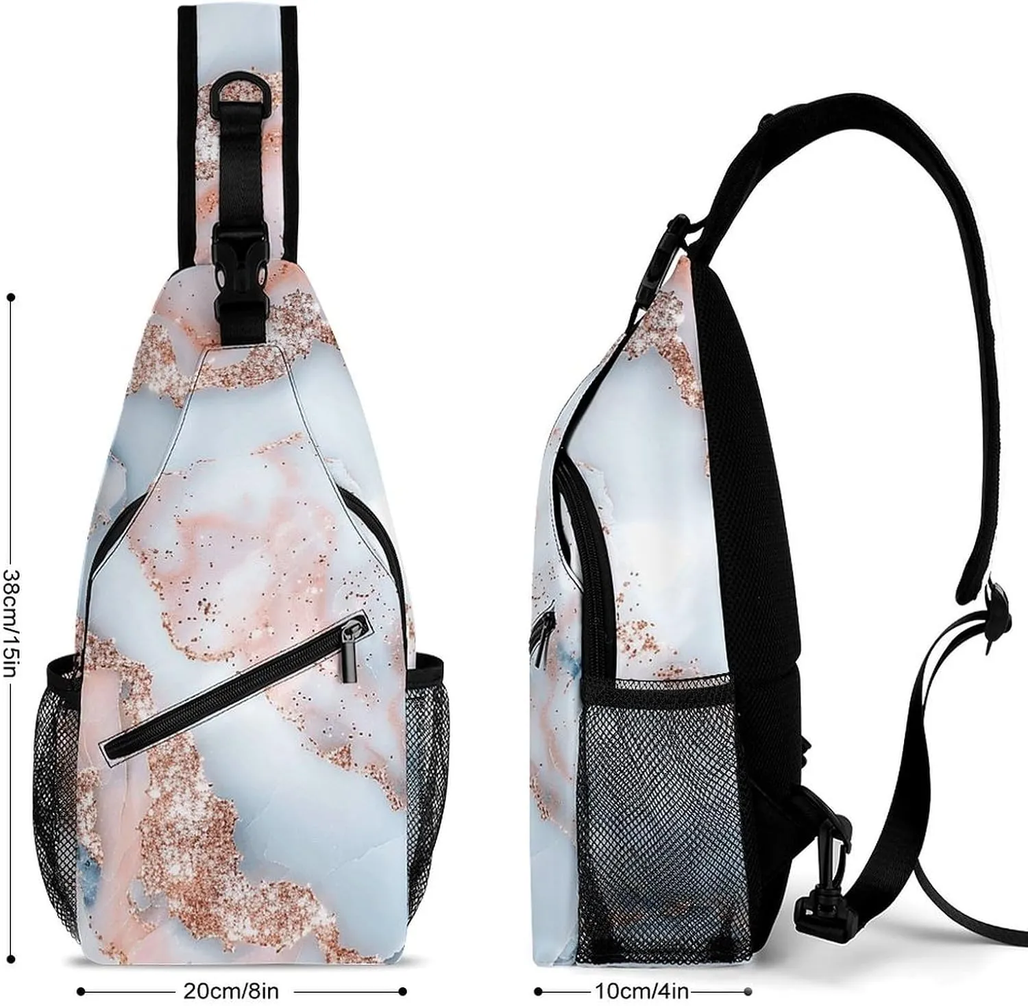 Music Symbols Love Sling Bag Lightweight Crossbody Chest Pack Travel Shoulder Bag with Adjustable Strap