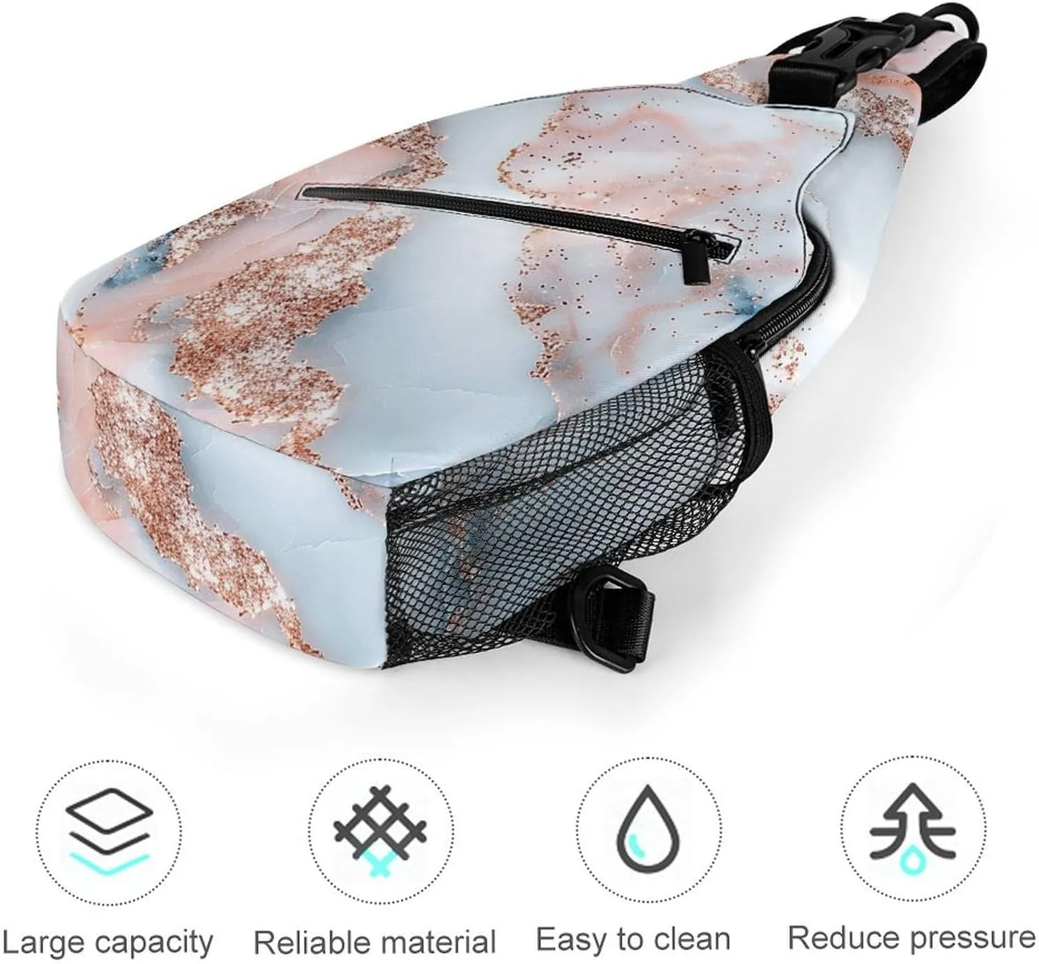 Music Symbols Love Sling Bag Lightweight Crossbody Chest Pack Travel Shoulder Bag with Adjustable Strap