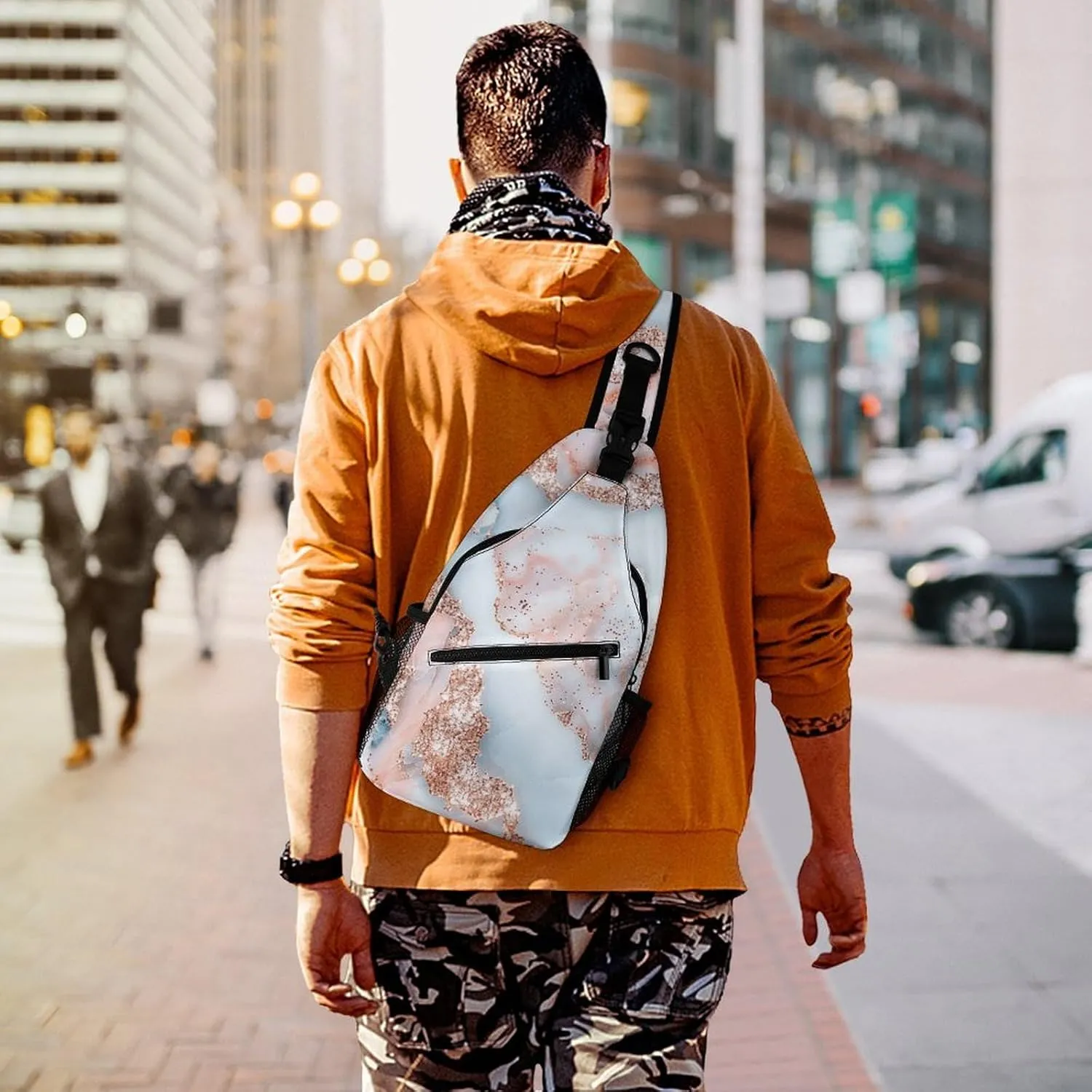 Music Symbols Love Sling Bag Lightweight Crossbody Chest Pack Travel Shoulder Bag with Adjustable Strap