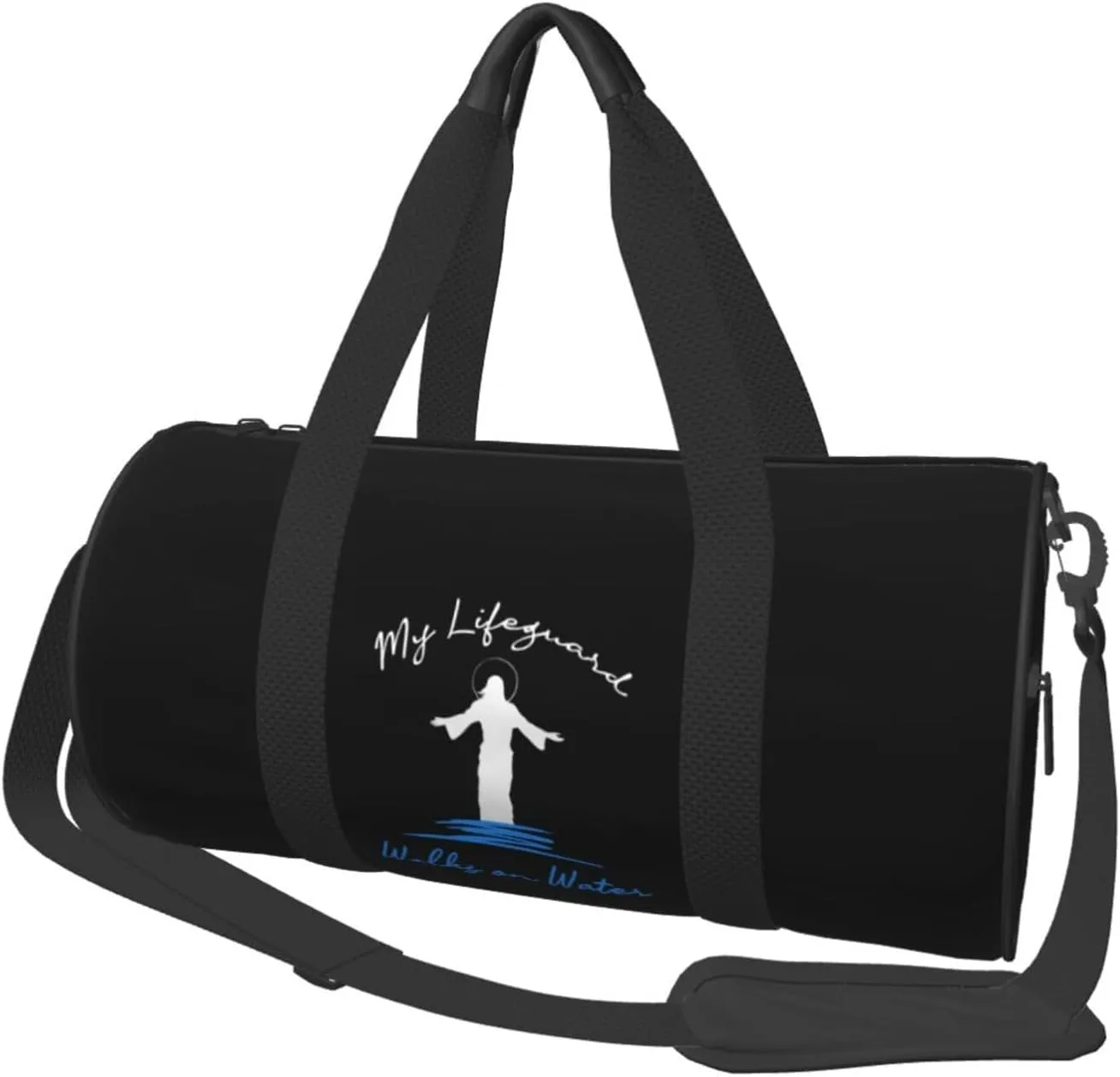 My Lifeguards Walks On Water Matthew Jesus Cross Duffel Bag Gym Bag Travel Sports Tote Large Foldable Beach Swim Yoga5