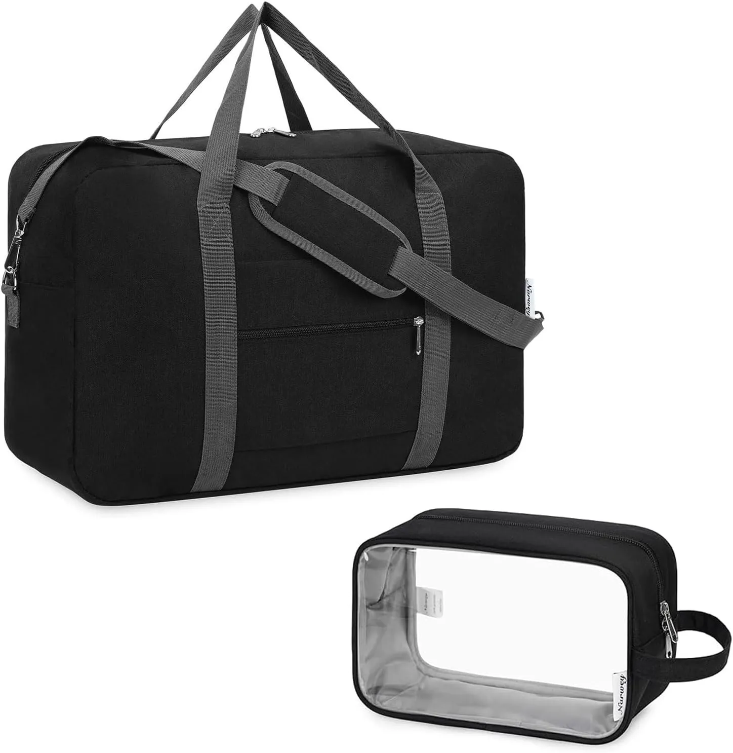 Narwey Travel Duffel Bag With Clear Travel Toiletry Bag for Women and Men