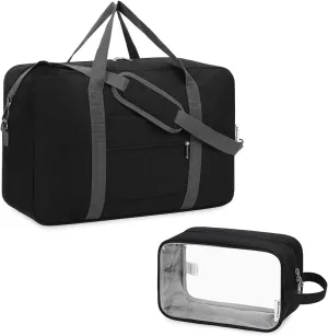 Narwey Travel Duffel Bag With Clear Travel Toiletry Bag for Women and Men