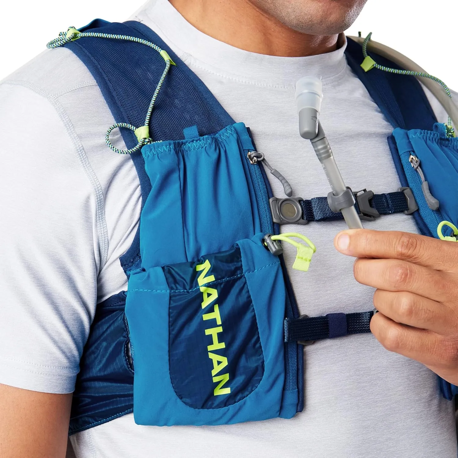 Nathan Limitless 8L Hydration Sling, Two Side Pockets & Small Zipper Stash Pocket for Essential Storage, Breathable & Moisture Wicking