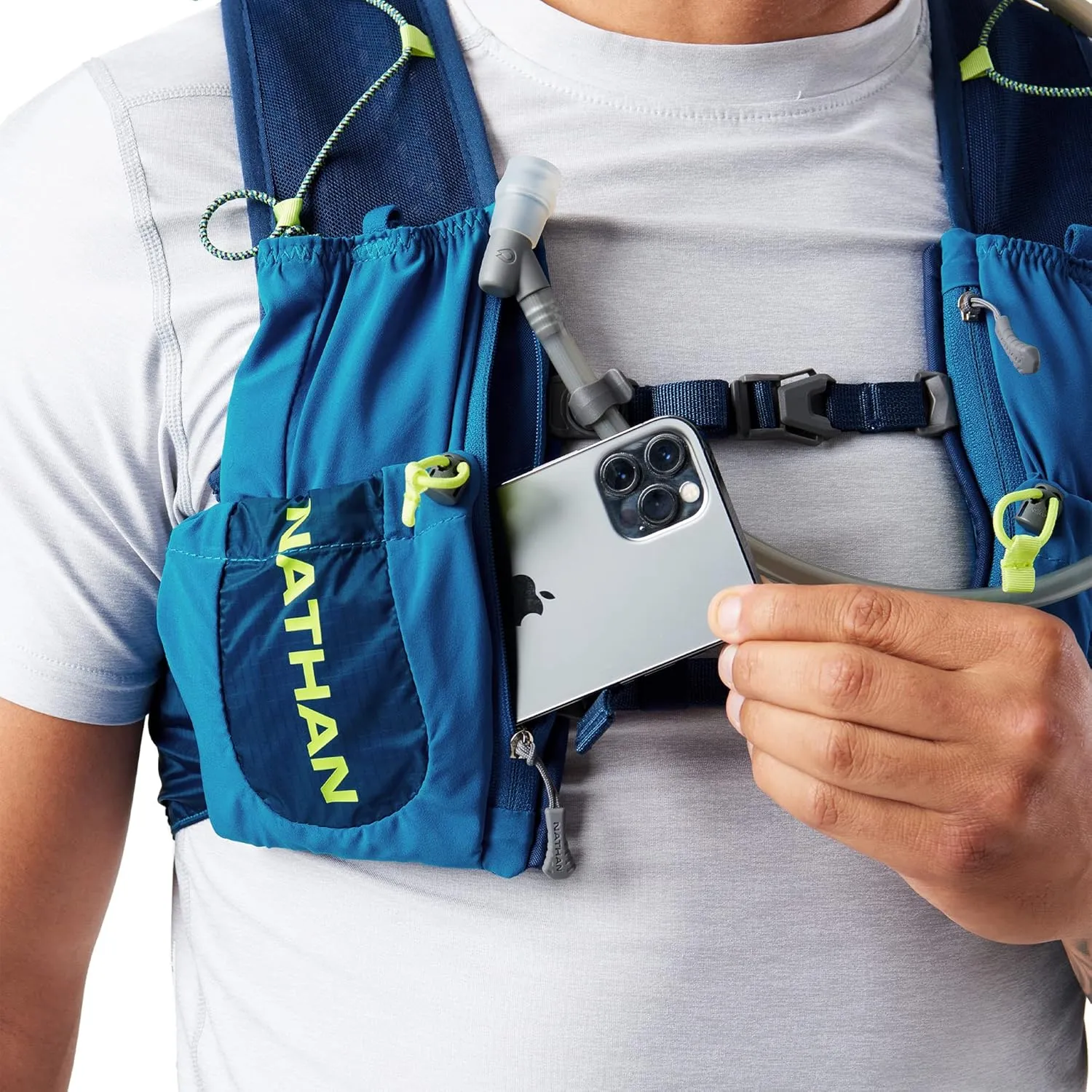 Nathan Limitless 8L Hydration Sling, Two Side Pockets & Small Zipper Stash Pocket for Essential Storage, Breathable & Moisture Wicking