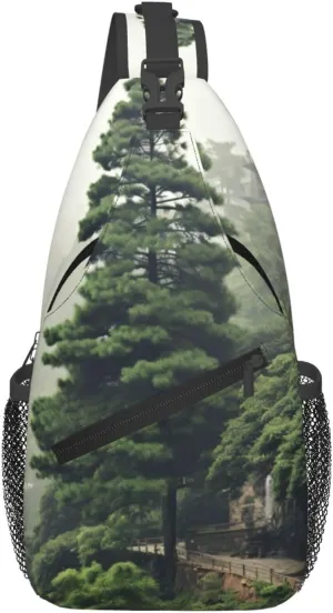 Nature Cedar Men'S Casual Chest Crossbody Bag, Lightweight Durable Shoulder Sling Pack For Daily Use, Travel, And Outdoor.