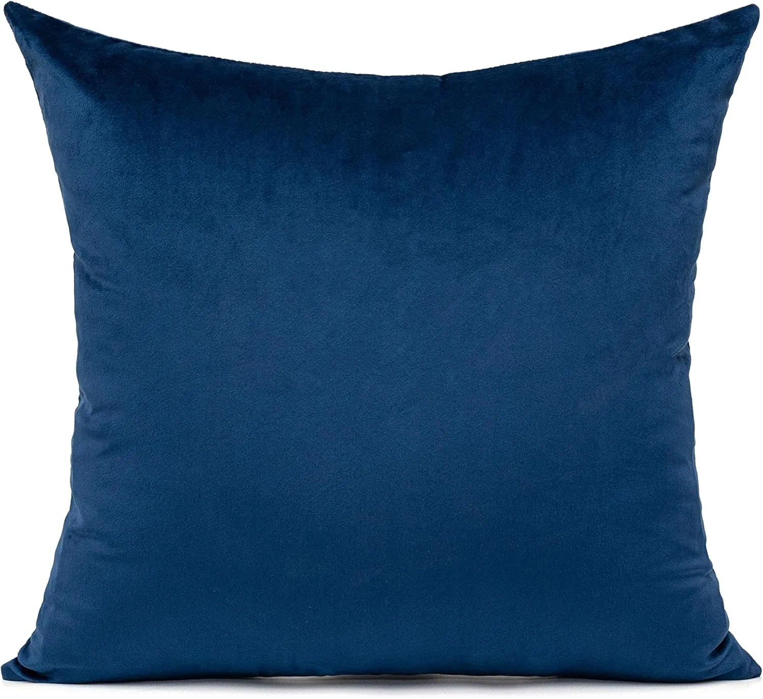 Navy Velvet Pillowcases Dark Blue Square Throw Pillow Covers Decorative Couch Sofa Solid Decor Cushion Cases Super Soft for Bedroom Car Office 16x16 Inch Set of 2, 40x40cm
