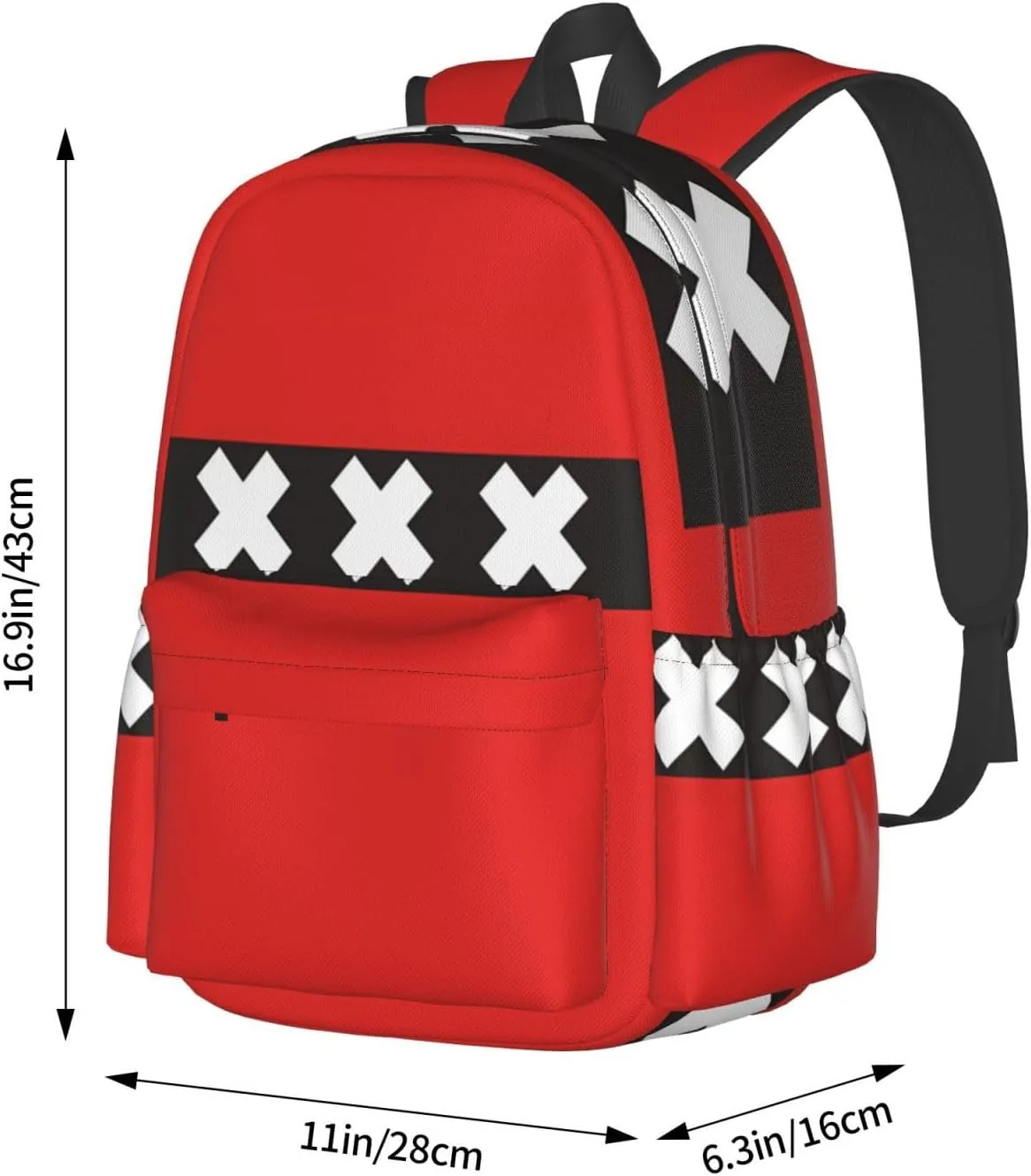 Netherlands Holland Flag Large Travel Backpack Casual Backpacks Laptop Daypack Working Rucksack Lightweight Back Pack Sports Bag with Adjustable Shoulder Strap