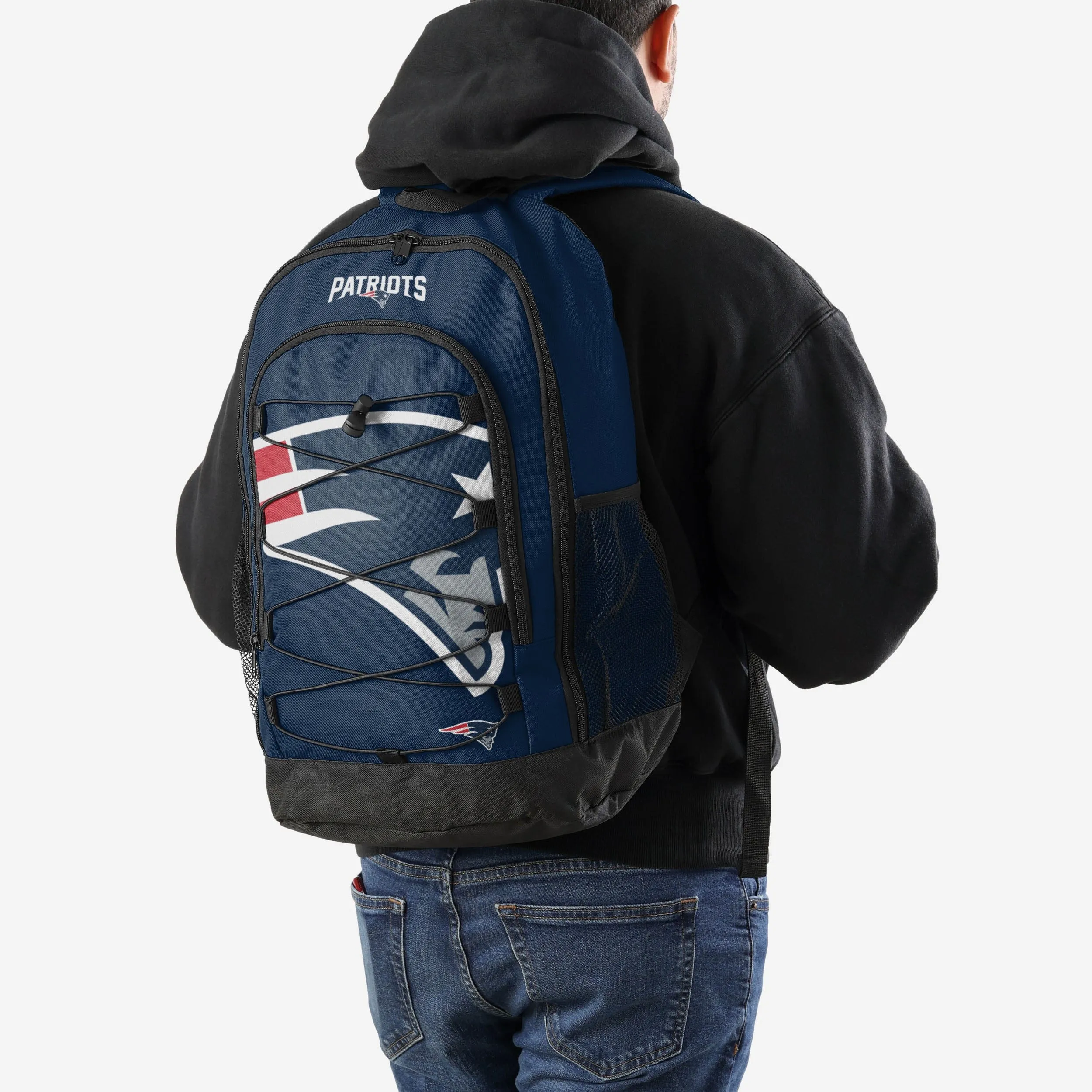 New England Patriots Big Logo Bungee Backpack